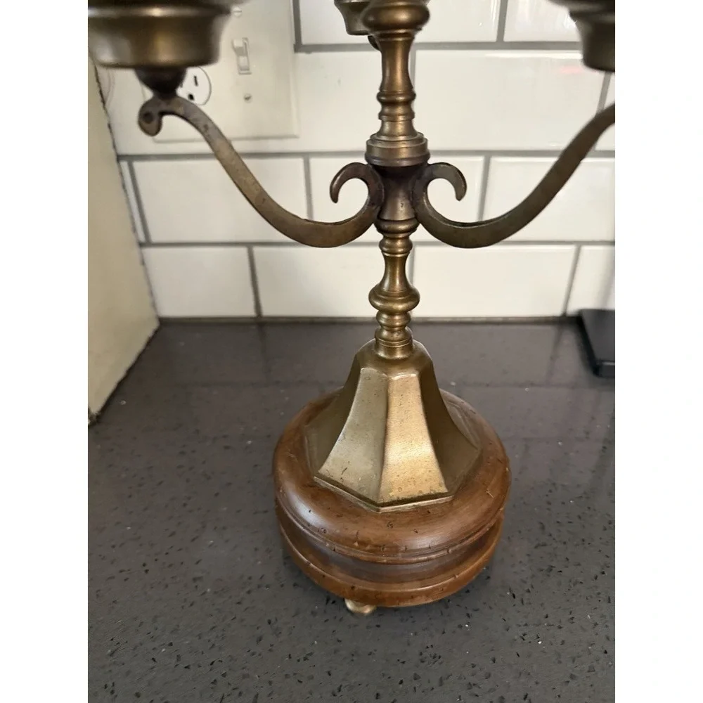 Vtg Brass 4 Arm Candelabra Candlestick Holder Ornate Hollywood Regency